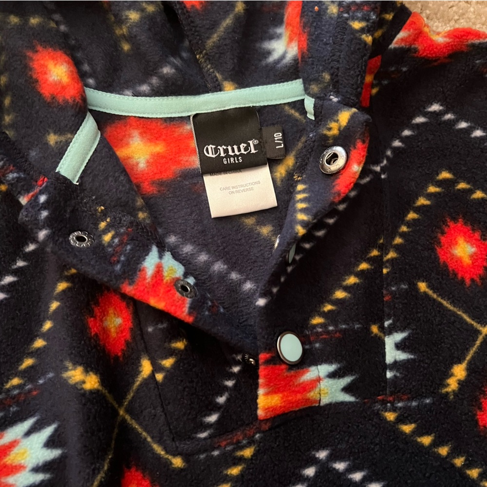 Cruel Girl Multicolor Patterned Hoodie - Picture 2 of 6